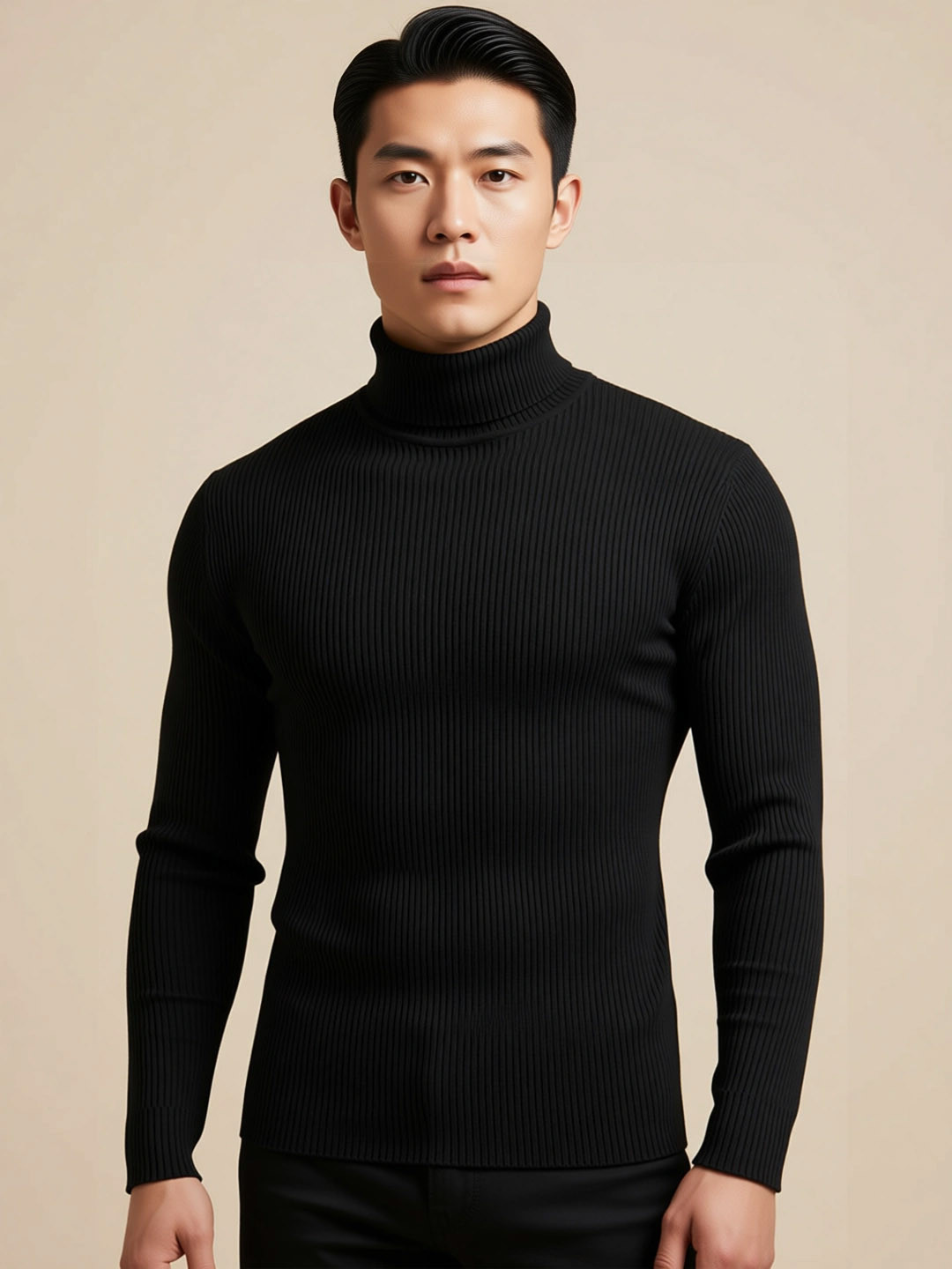 fashlook Men Striped High Neck Sweatshirt