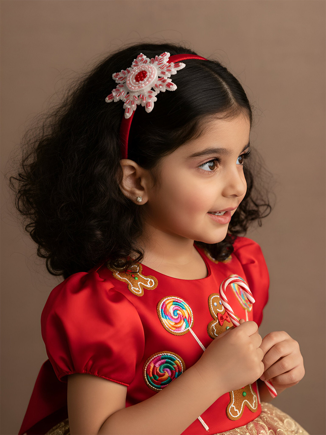 Choko Santa's Xmas Snowflake Cotton Hairband