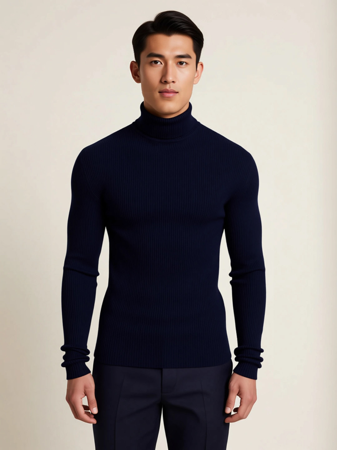 fashlook Men Turtle Neck Long Sleeves Sweatshirt