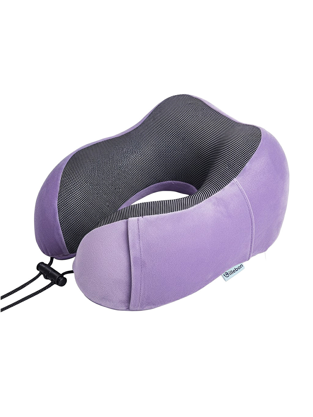 BILLEBON Lavender Solid Polycotton Breathable Firm Memory Foam Travel Pillow-25.4 x 27.94 x 11.43 cm