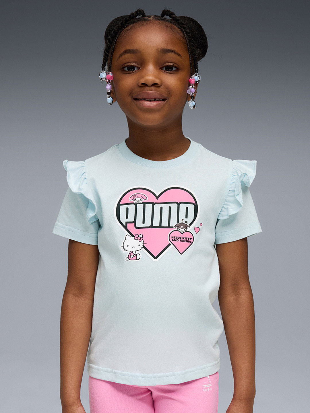 Puma X HELLO KITTY & FRIENDS Girls Ruffle Cotton Tee