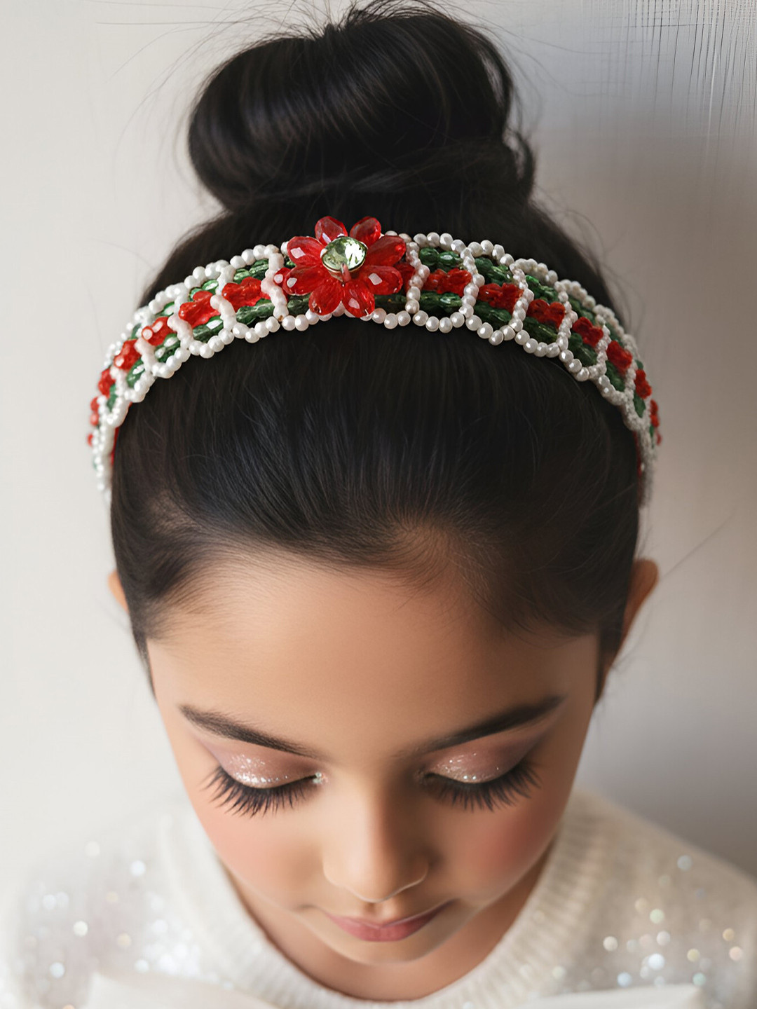 Choko Baby Girls Christmas Beaded Holiday Hairband