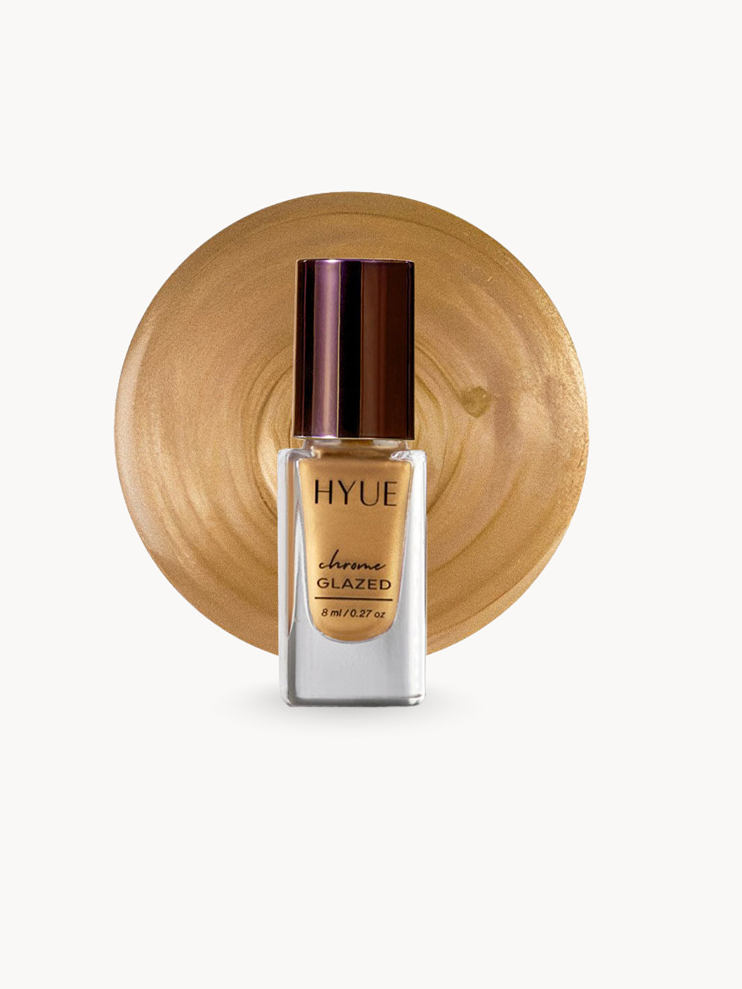 HYUE Chrome Glazed Nail Paint - Gold Mine - Quick Dry and Chip Resistant with Jojobal Oil