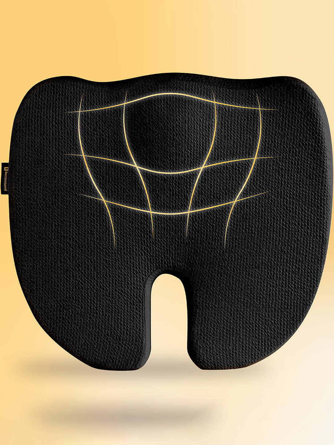 betterhood Black Memory Foam Ergonomic Coccyx Chair Seat Cushion