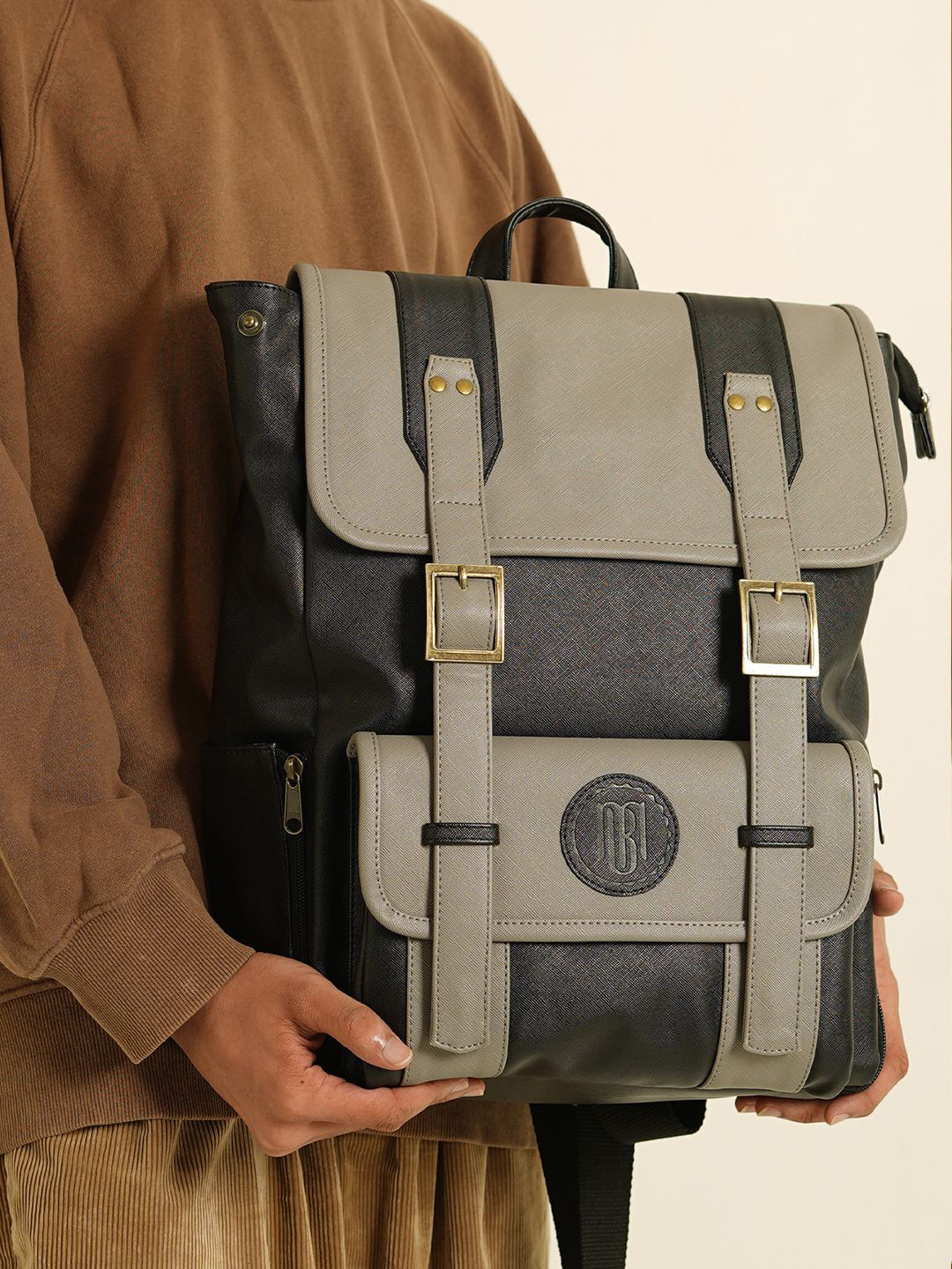 Mona B Unisex Colourblocked Backpack