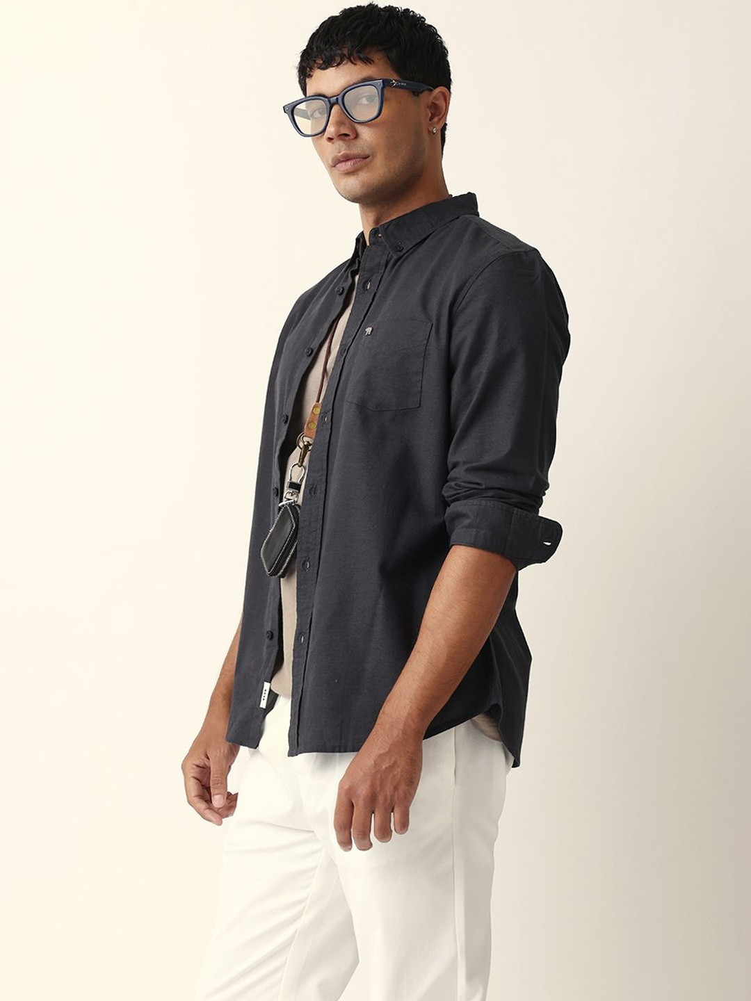 THE BEAR HOUSE Men Slim Fit Casual Shirt