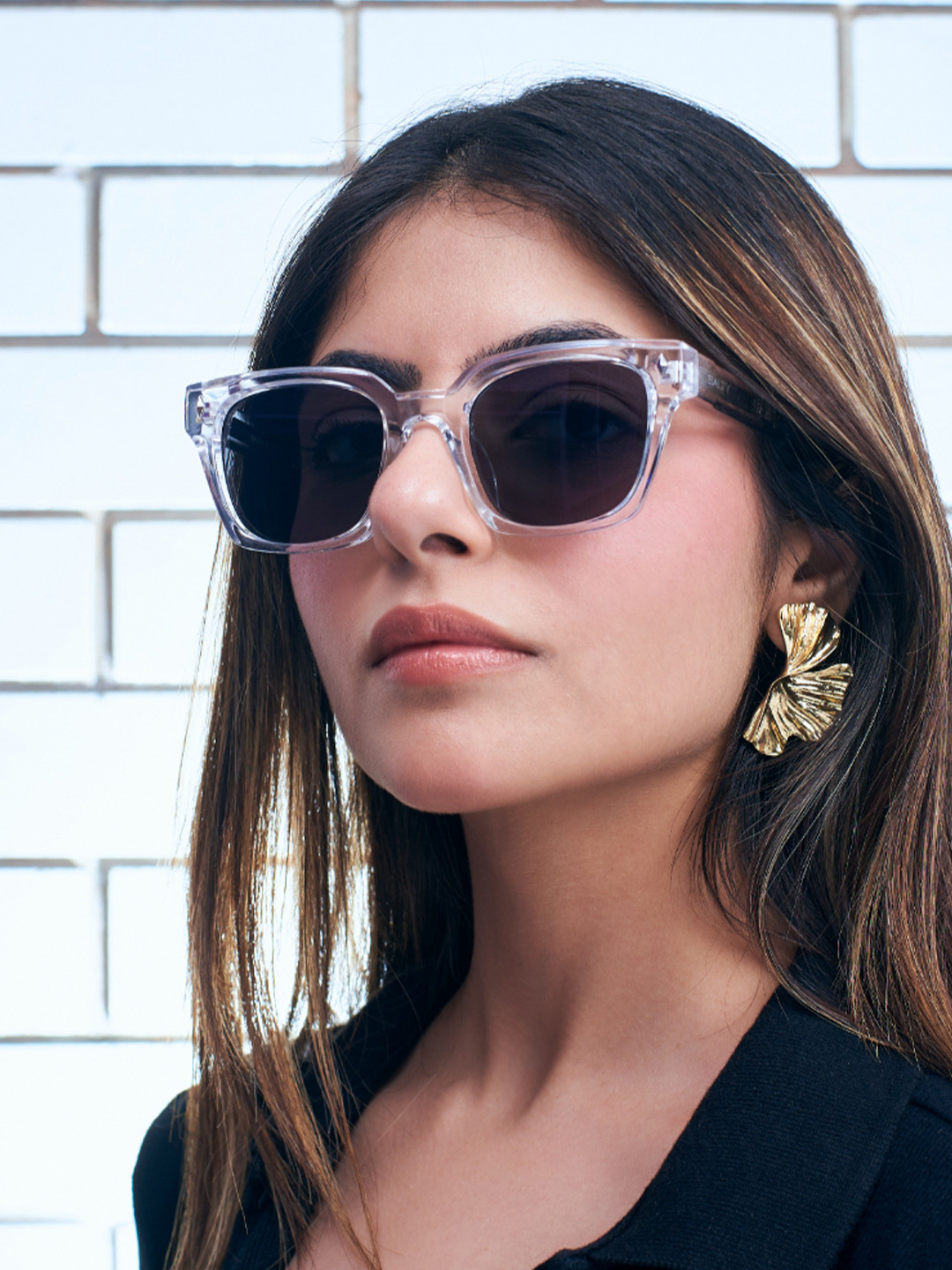 SALTY Unisex Black Lens & White Wayfarer Sunglasses