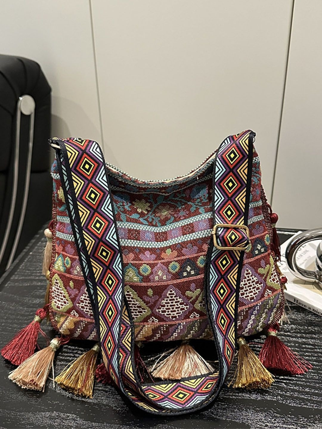 StyleCast Printed PU Shopper Sling Bag