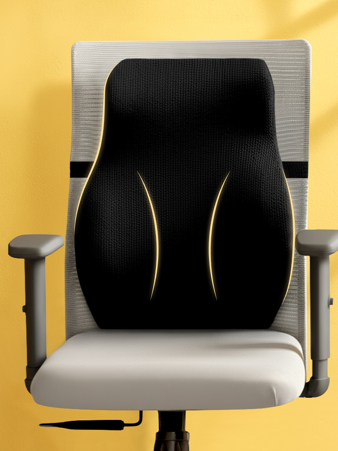 betterhood Black Memory Foam Ergonomic Lumbar Support Backrest Chair Cushion