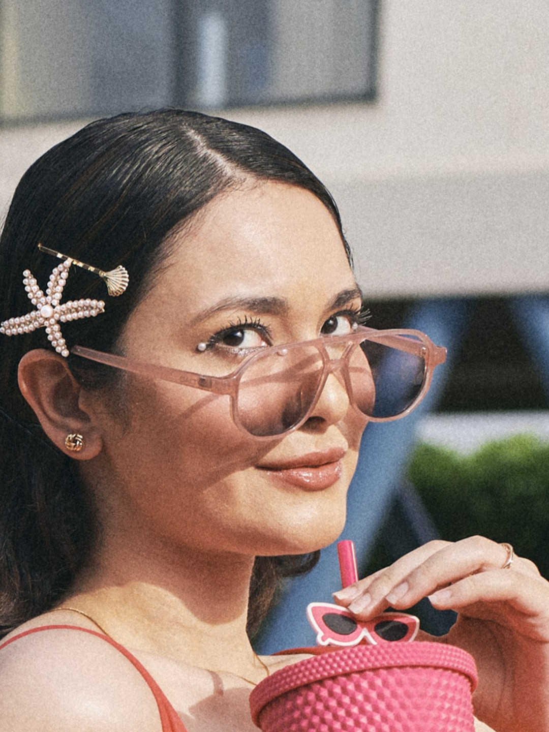 SALTY Unisex Bubble Burn Fashionable Aviator Sunglasses SG0006-PK-GR-Pink