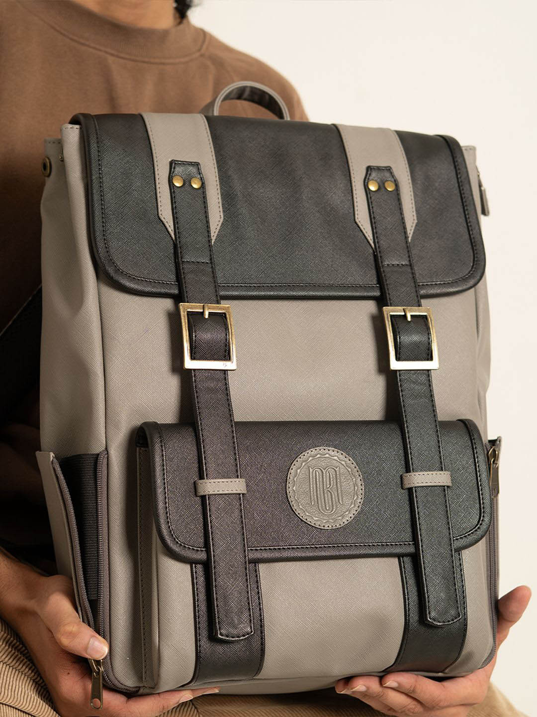 Mona B Unisex Colourblocked Backpack