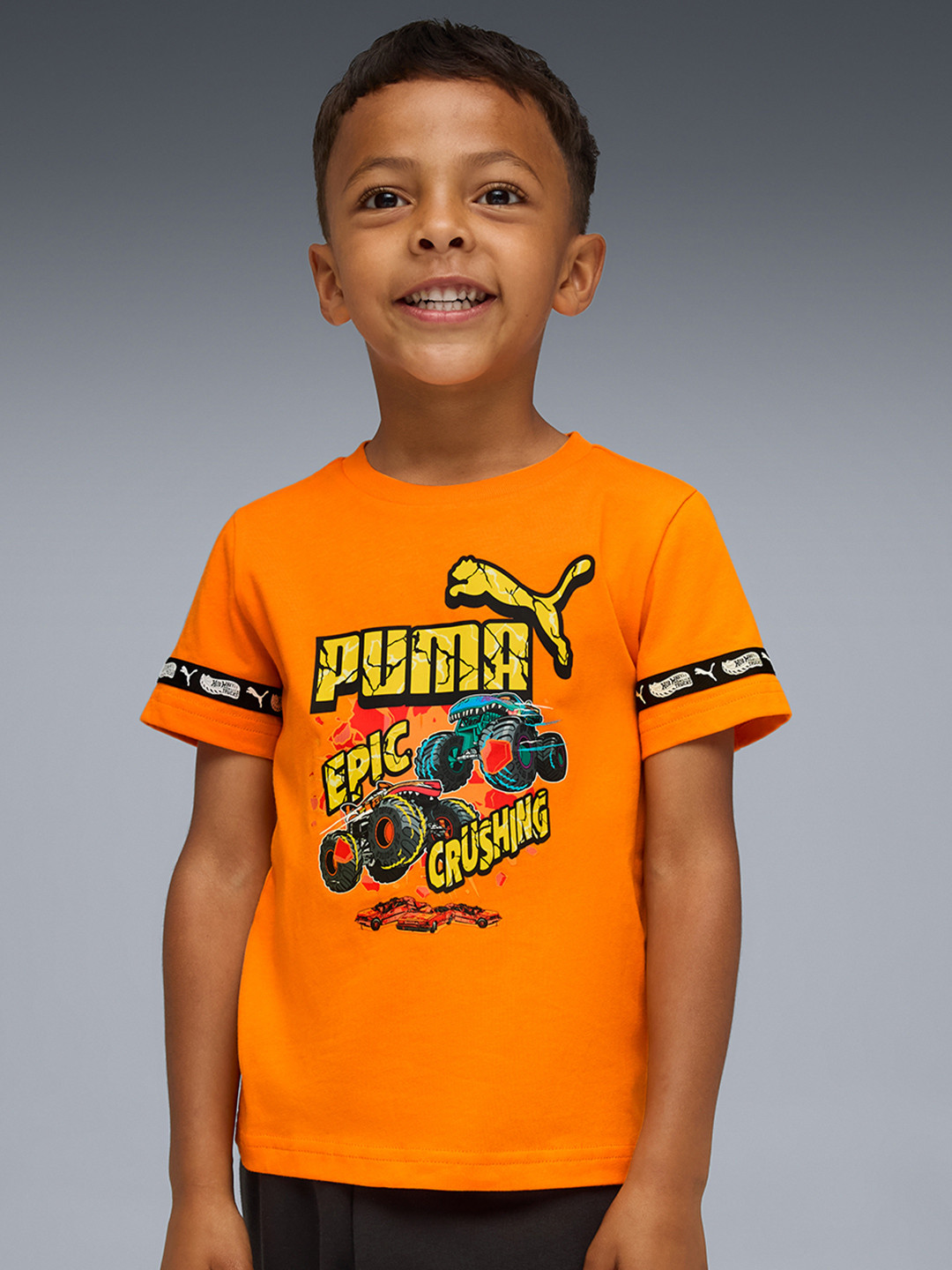 Puma x HOT WHEELS Boys Graphic Crew Cotton Tee