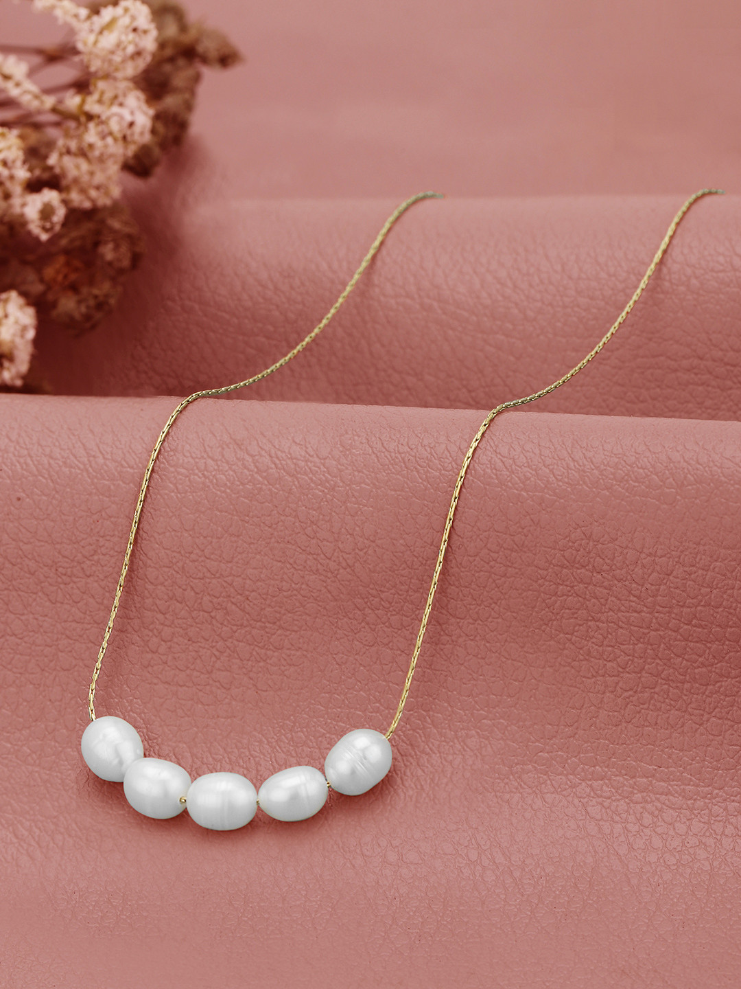 Carlton London 18K Gold Plated Multiple Pearls Necklace