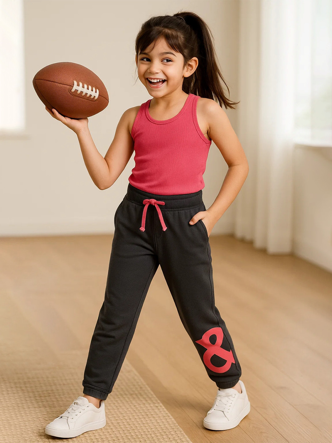 TALES & STORIES Girls Mid-Rise Track Pant