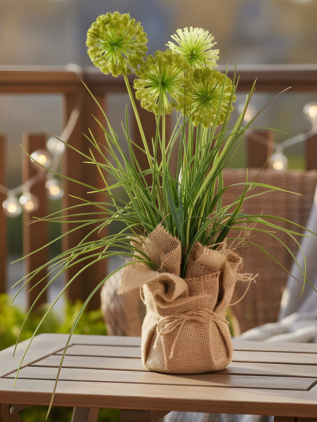 AARVI DECOR STUDIO Green Artificial Flower With Pot