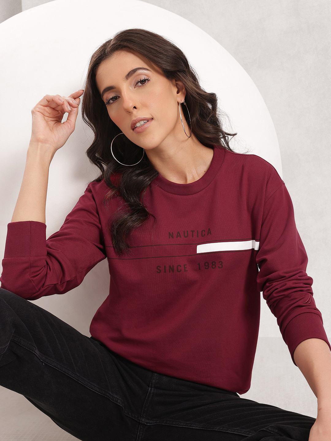 Nautica Typography Printed Sweatshirt