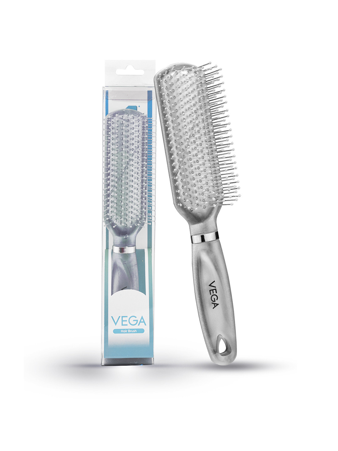VEGA Flat Hair Brush R8-FBS - Silver