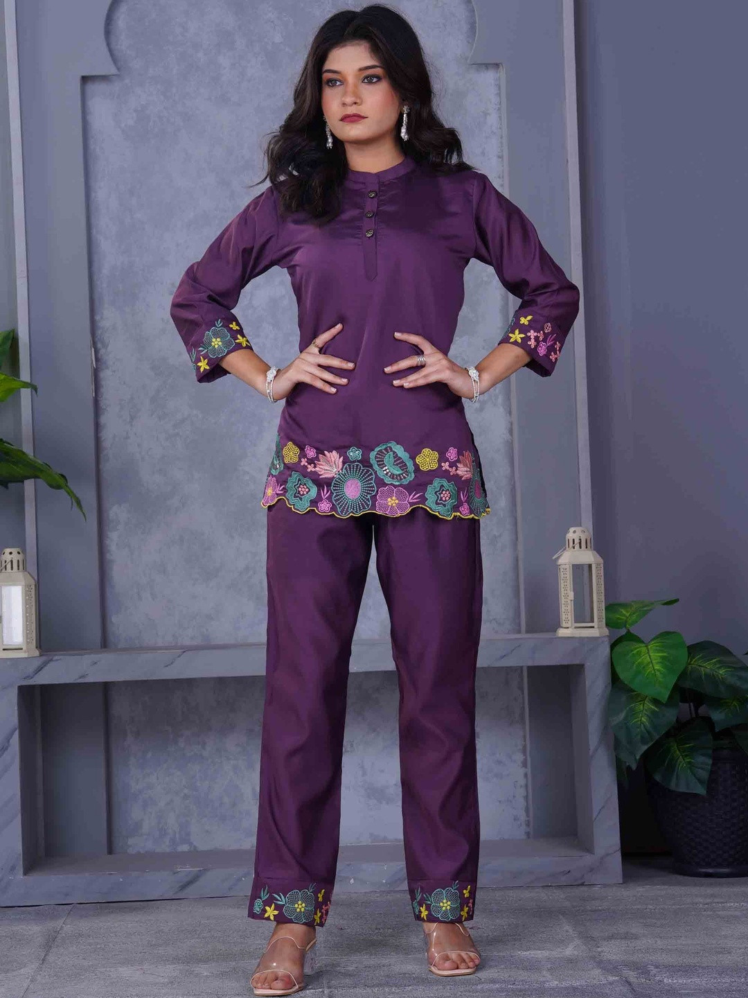 7Tiara Embroidered Tunic & Trousers Co-Ords