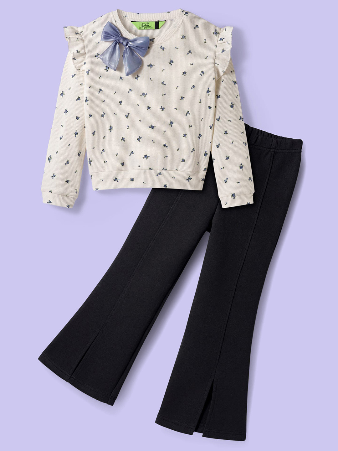 Tiara Girls Printed T-shirt with Trousers