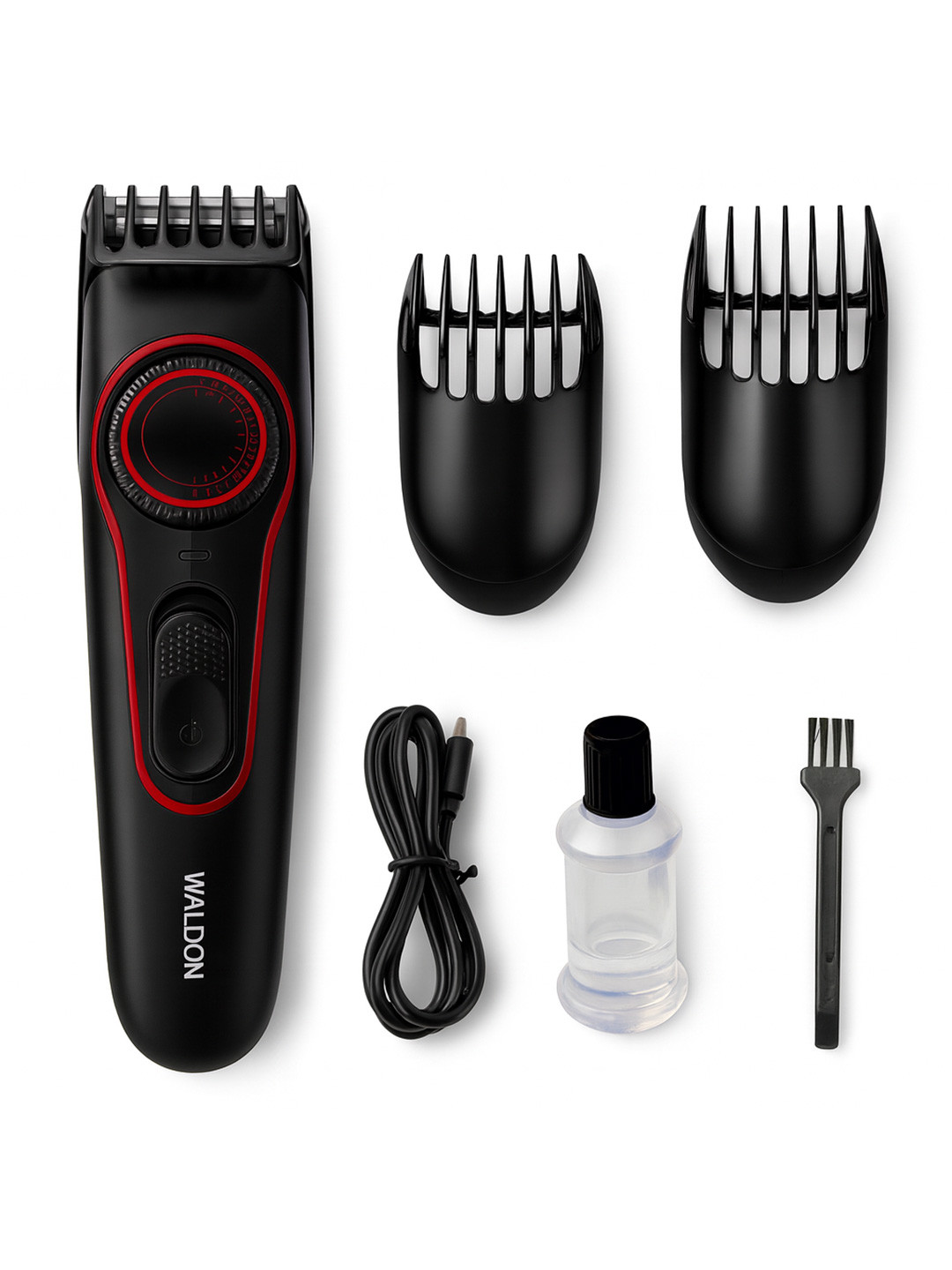 Waldon Men Black Corded & Cordless Stainless Steel Blade Beard Trimmer