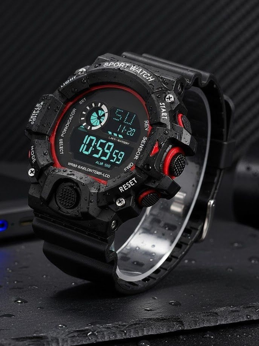Moover Embellished Dial & Bracelet Style Straps Analogue Watch G-SHOCK - RED -000J1