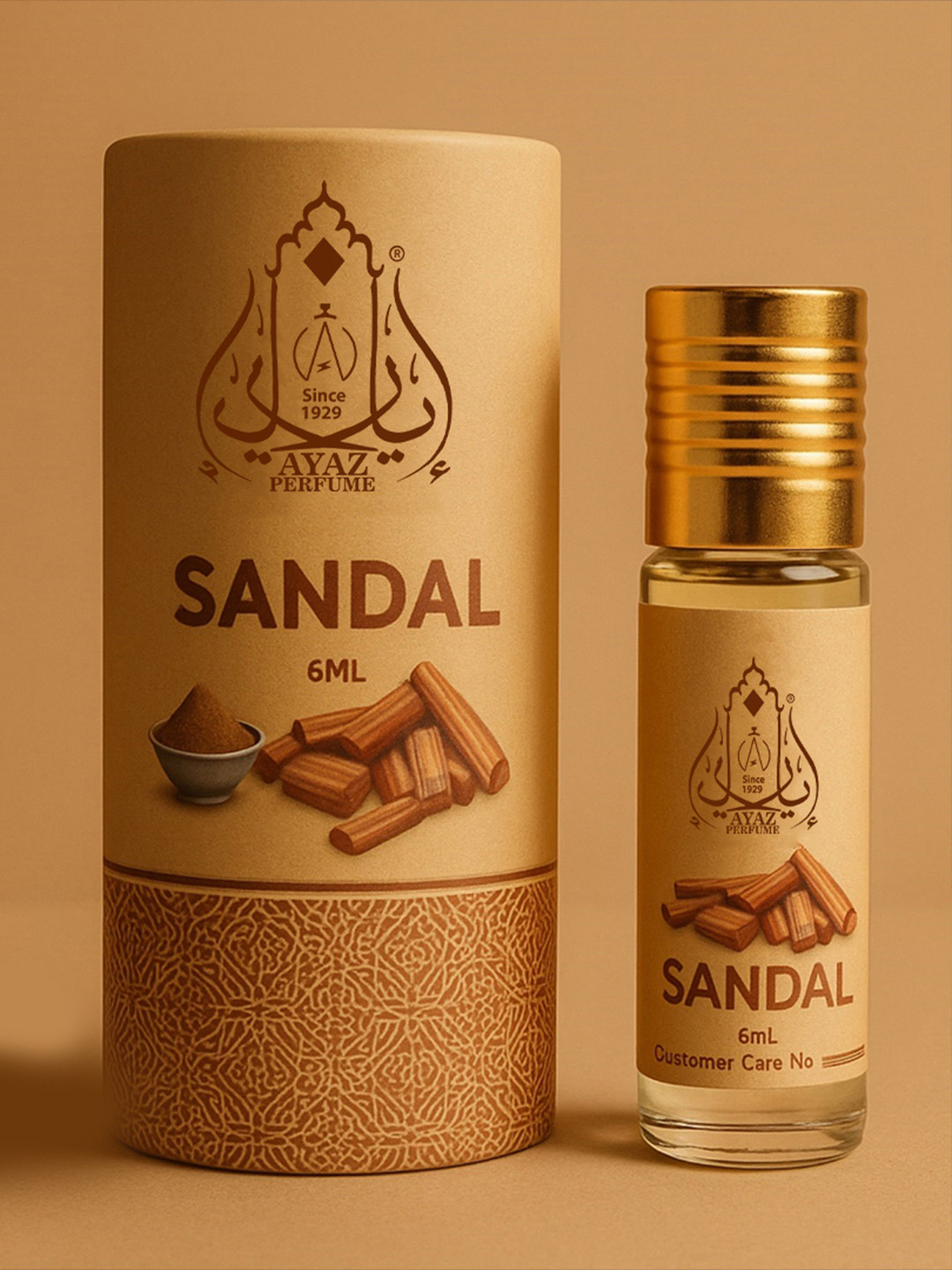 AYAZ Sandal Non Alcoholic Long Lasting Attar - 6 ml