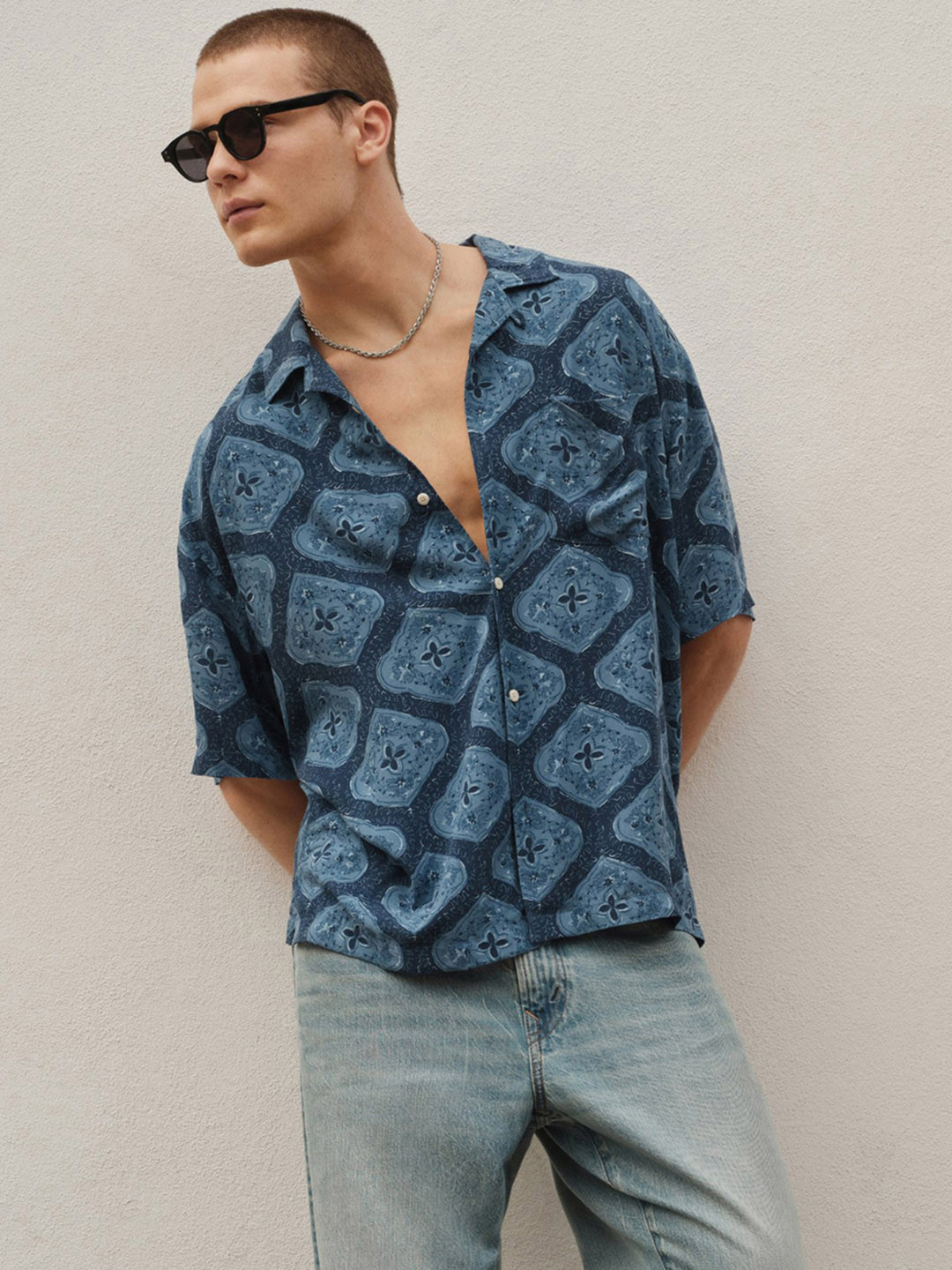 AMERICAN EAGLE OUTFITTERS Ethnic Motifs Printed Spread Collar Casual Shirt