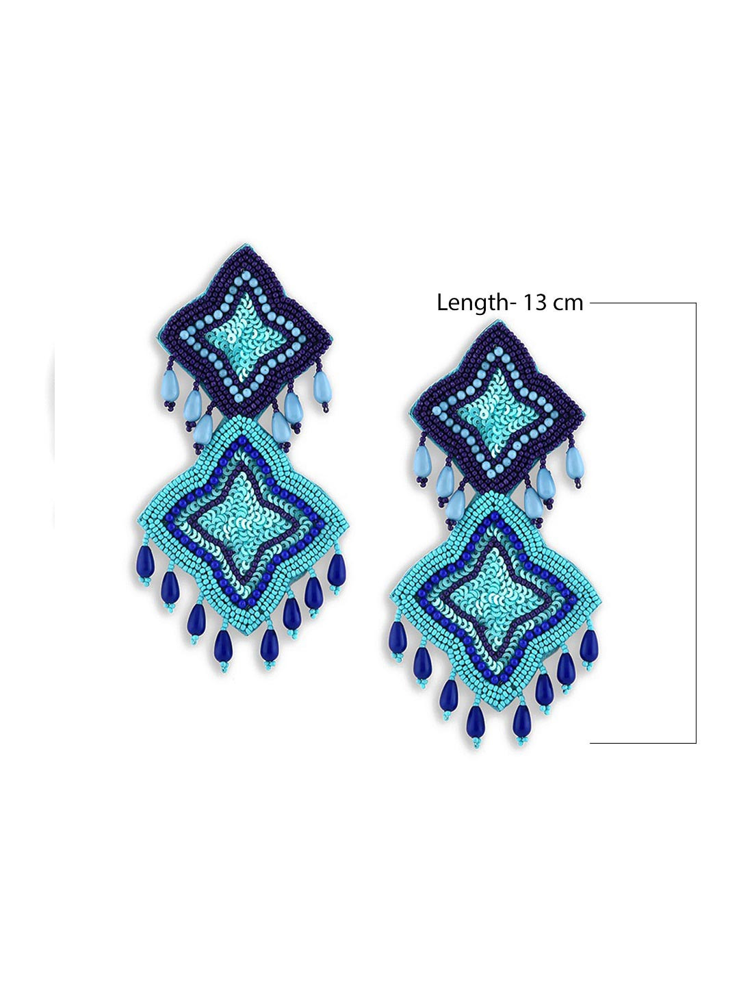 Fida Blue Contemporary Drop Earrings