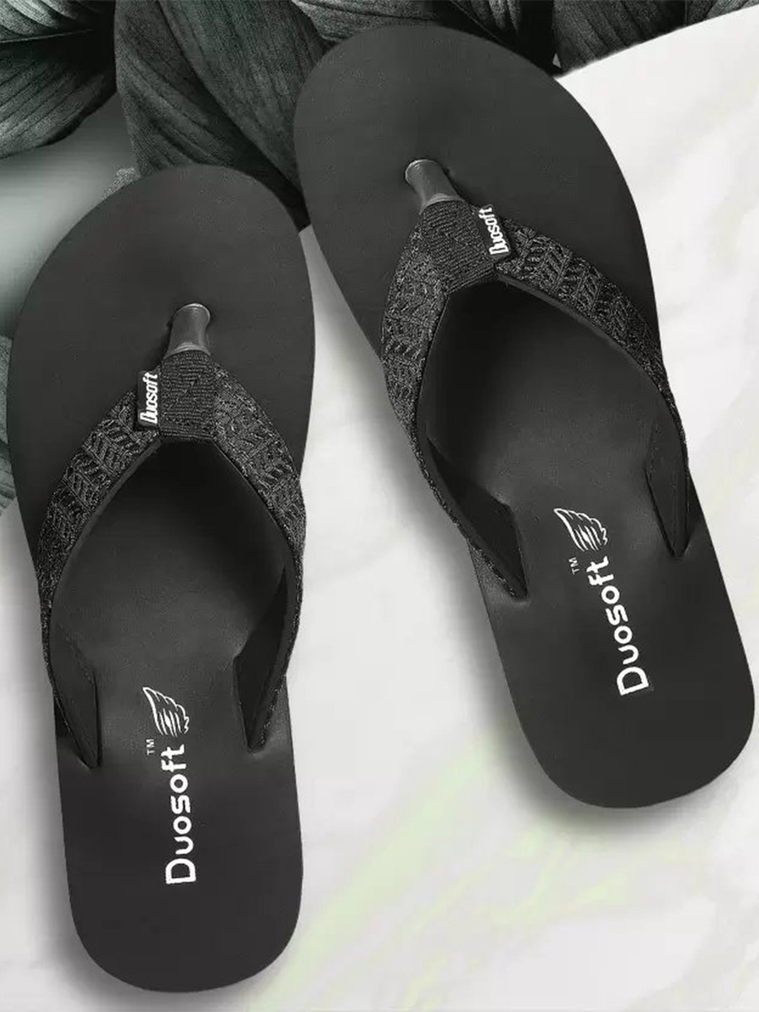 DUOSOFT Women Self Design Thong Flip-Flops