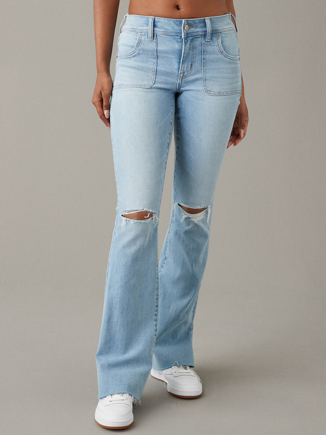 AMERICAN EAGLE OUTFITTERS Women Slash Knee Bootcut Comfort Jeans