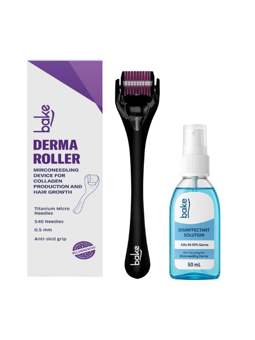 BAKE Derma Roller Hair Regrowth Micro Needles Roller