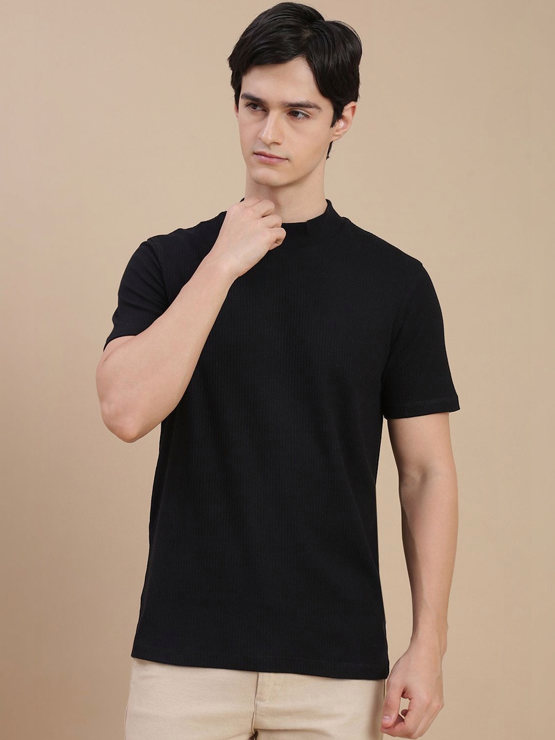 Ecolore Men High Neck Slim Fit T-shirt