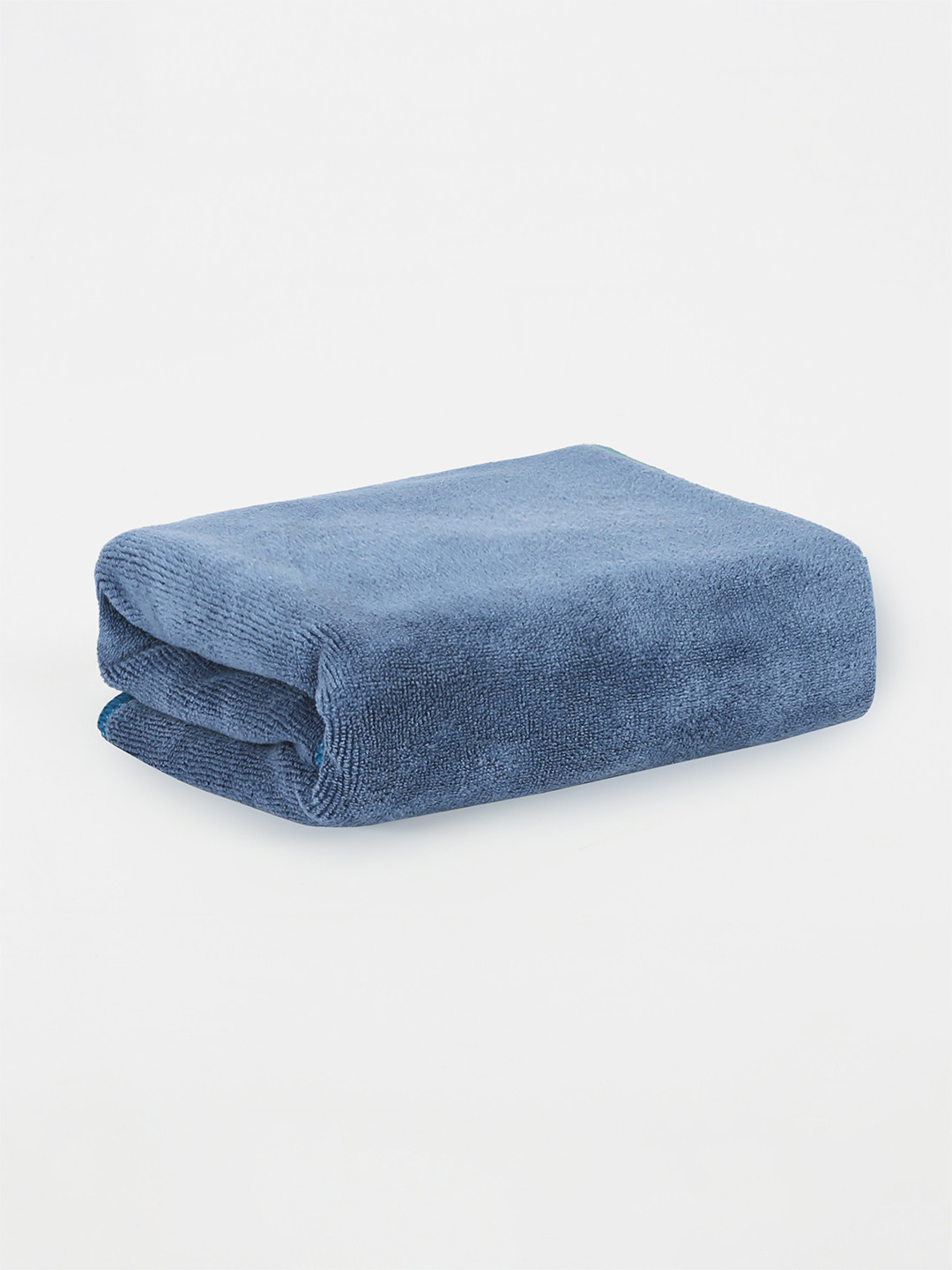 HOUSSE Blue Solid Microfiber 450GSM Super Soft Adult Regular Bath Towel-47x24In