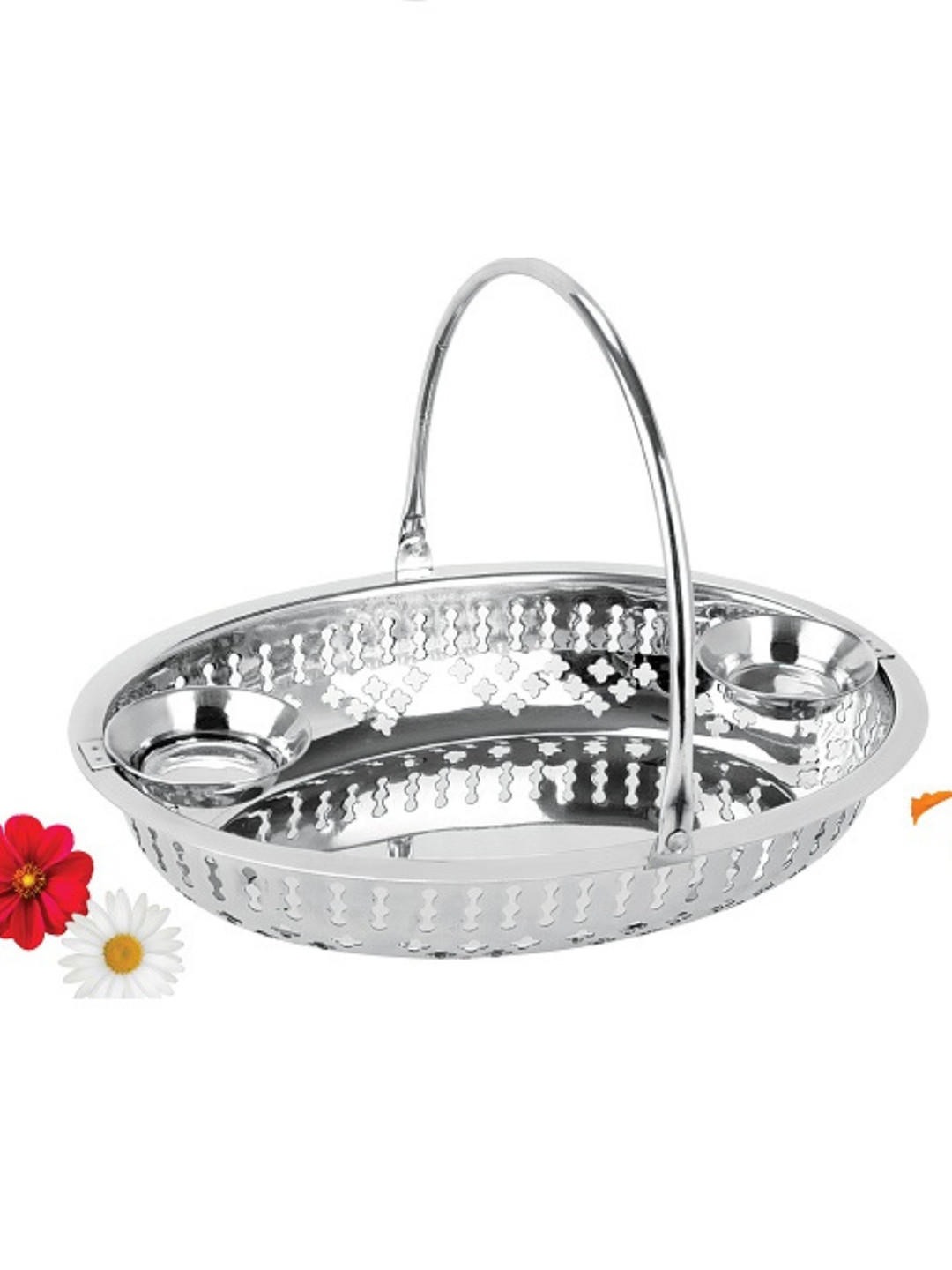 smart serve Stainless Steel Pooja Basket