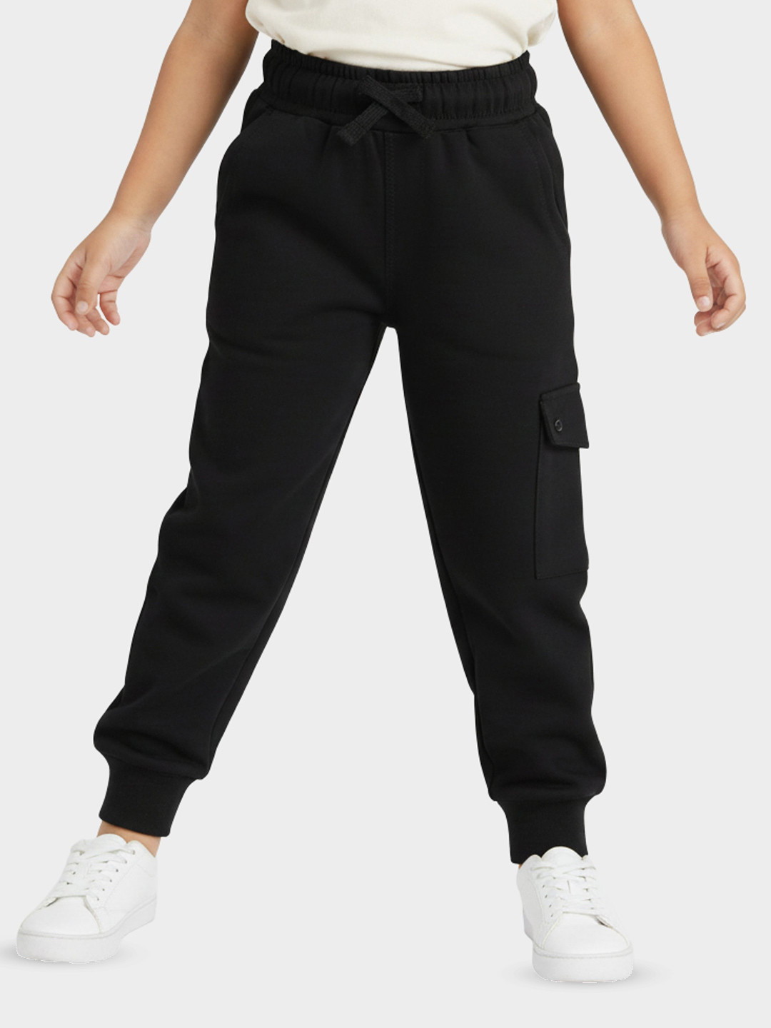 Orange Sugar Kids Pure Cotton Mid-Rise Cargo-Joggers