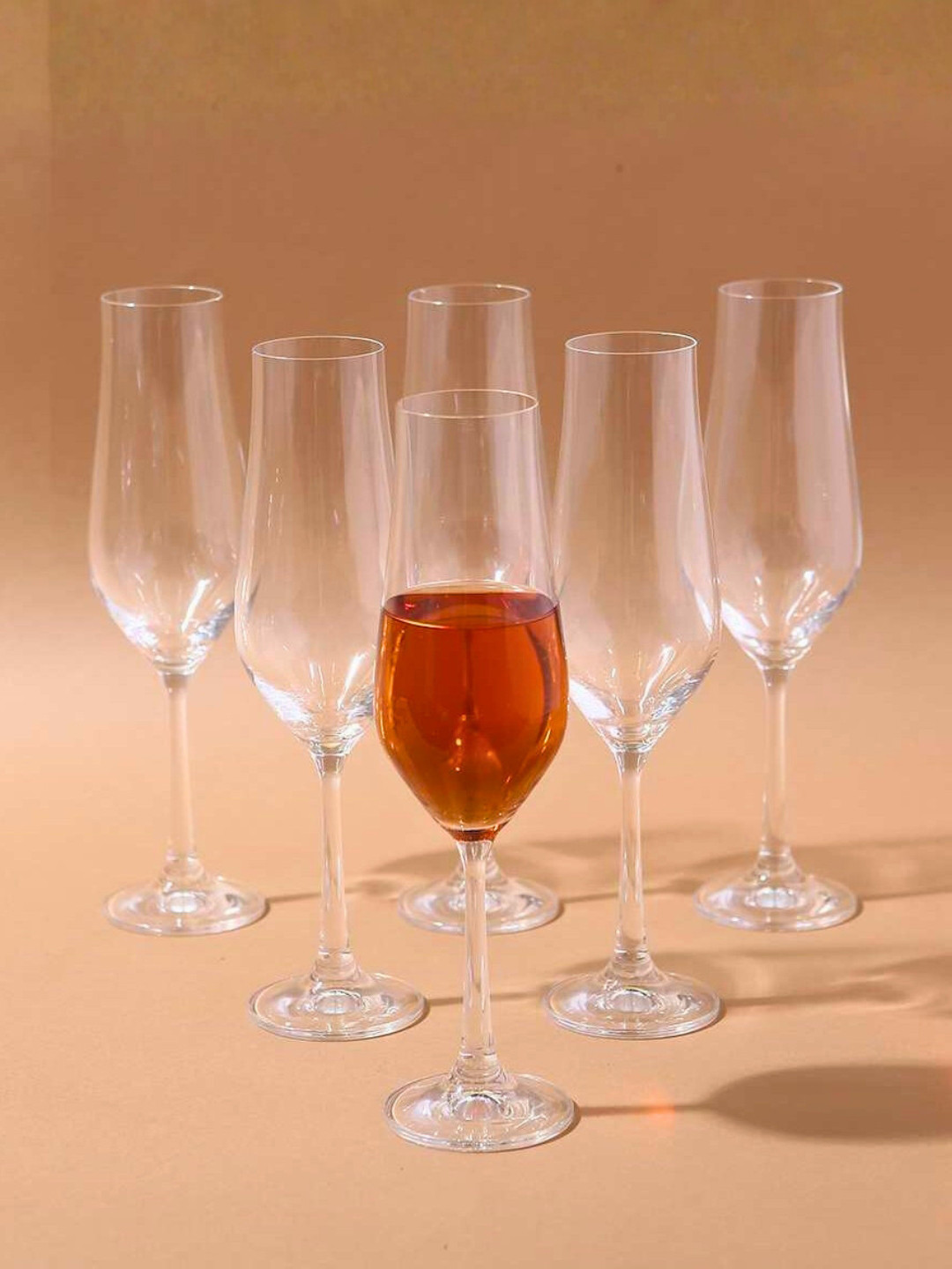Bohemia Crystal Tulipa Champagne Flutes Set of 6 Lead Free Clear 170 ml