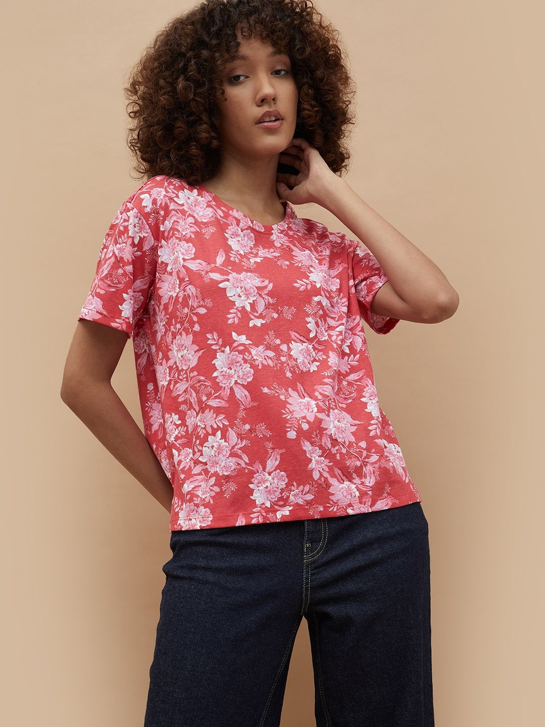 Colour Me by Melange Women Floral Printed T-shirt