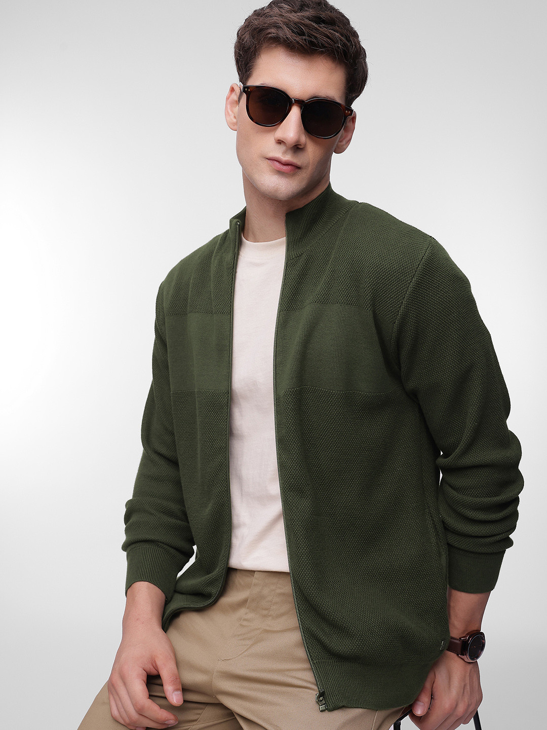 French Connection Premium Cotton Self Design jacket