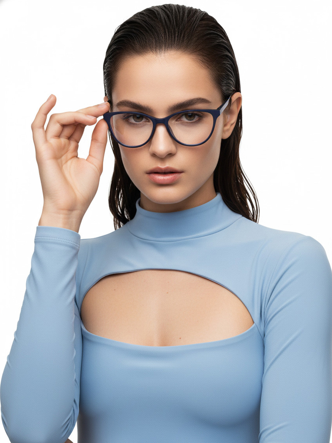 HASHTAG EYEWEAR Unisex Full Rim Cateye Sunglasses With UV Protected Lens MSYR-1188882-BLU