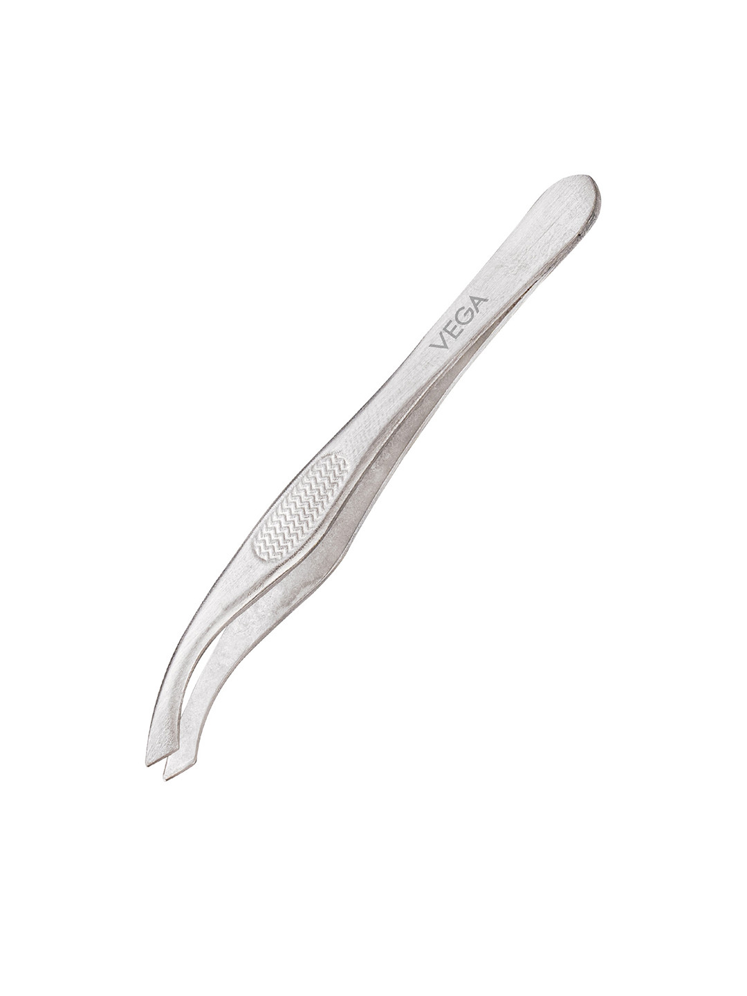 VEGA TW-03 Tweezer with Slant Tip - Silver Toned