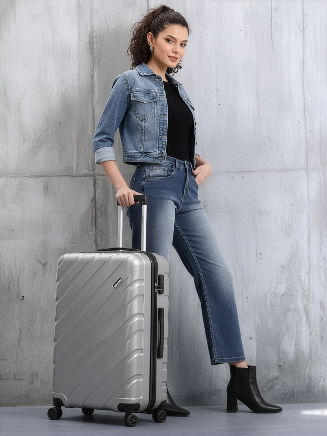 Roadster Xtreme Textured Hard Large Suitcase Trolley-91L