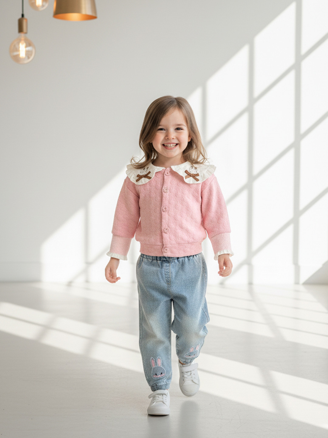 YK Kids Girls Self Design Clothing Set