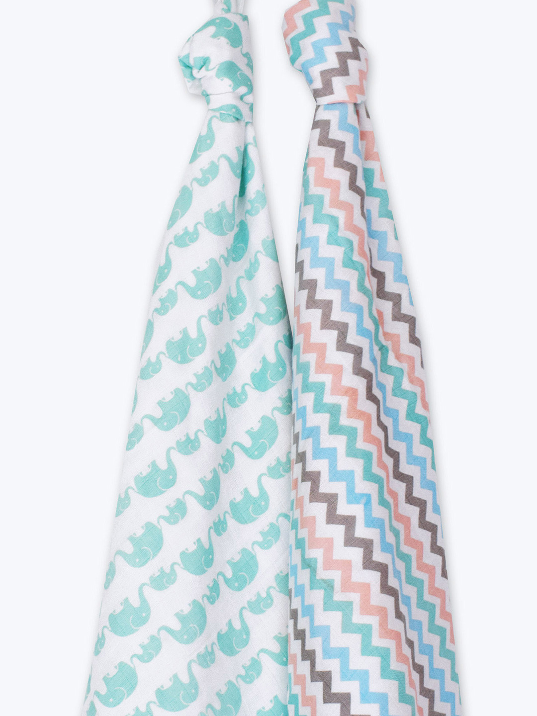 Masilo Kids Set Of 2 Printed Pure Bamboo Cotton Muslin Swaddle