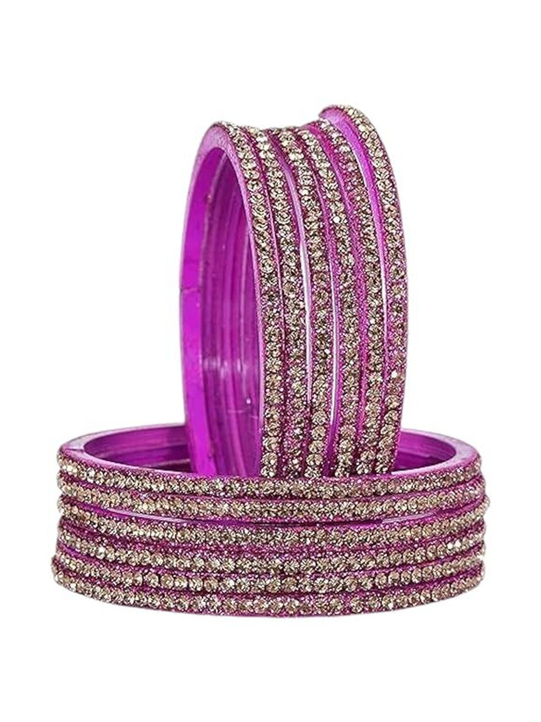 Luxurious Set Of 12 Zircon-Studded Bangles
