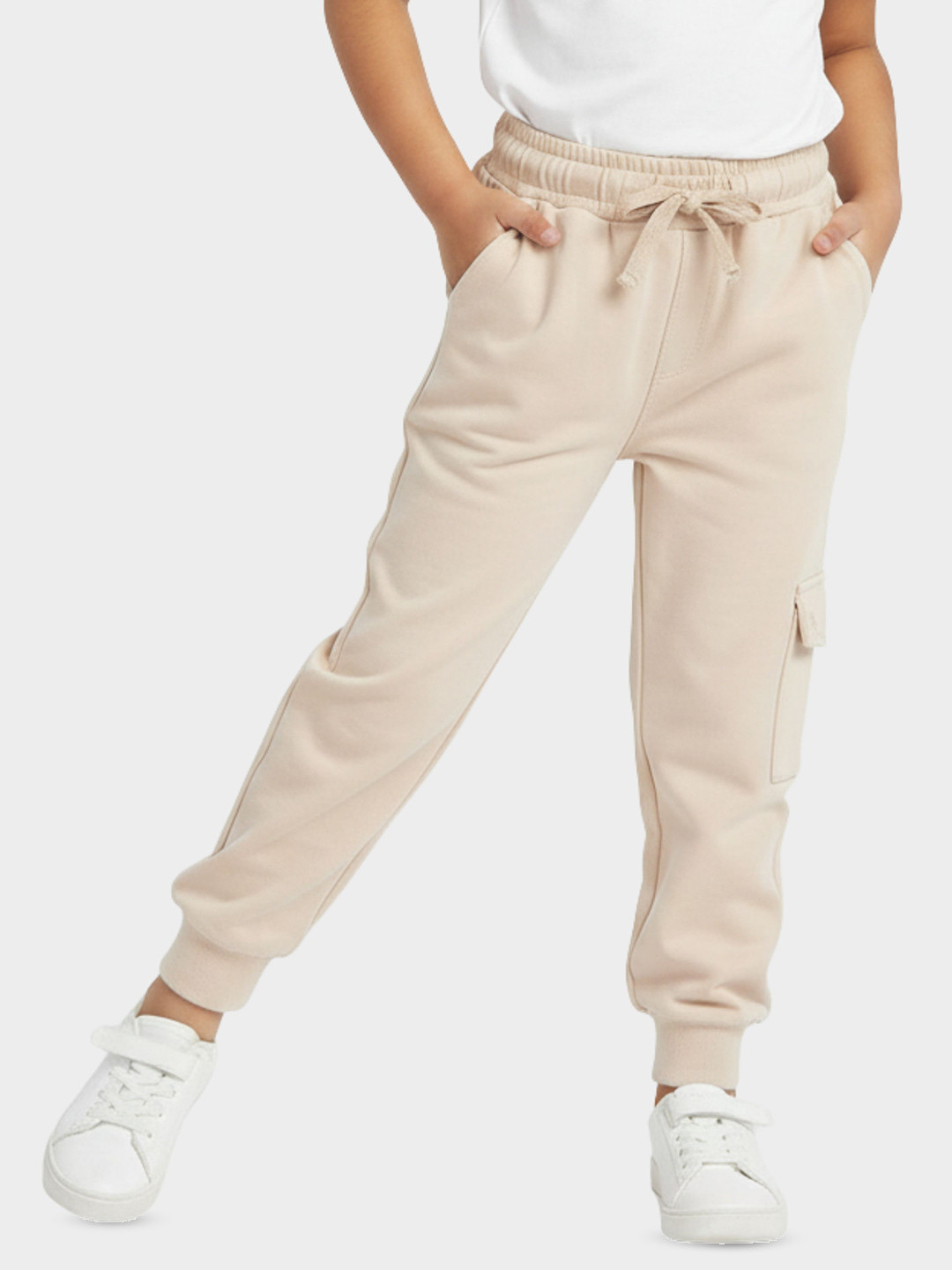 Orange Sugar Kids Pure Cotton Mid-Rise Cargo-Joggers