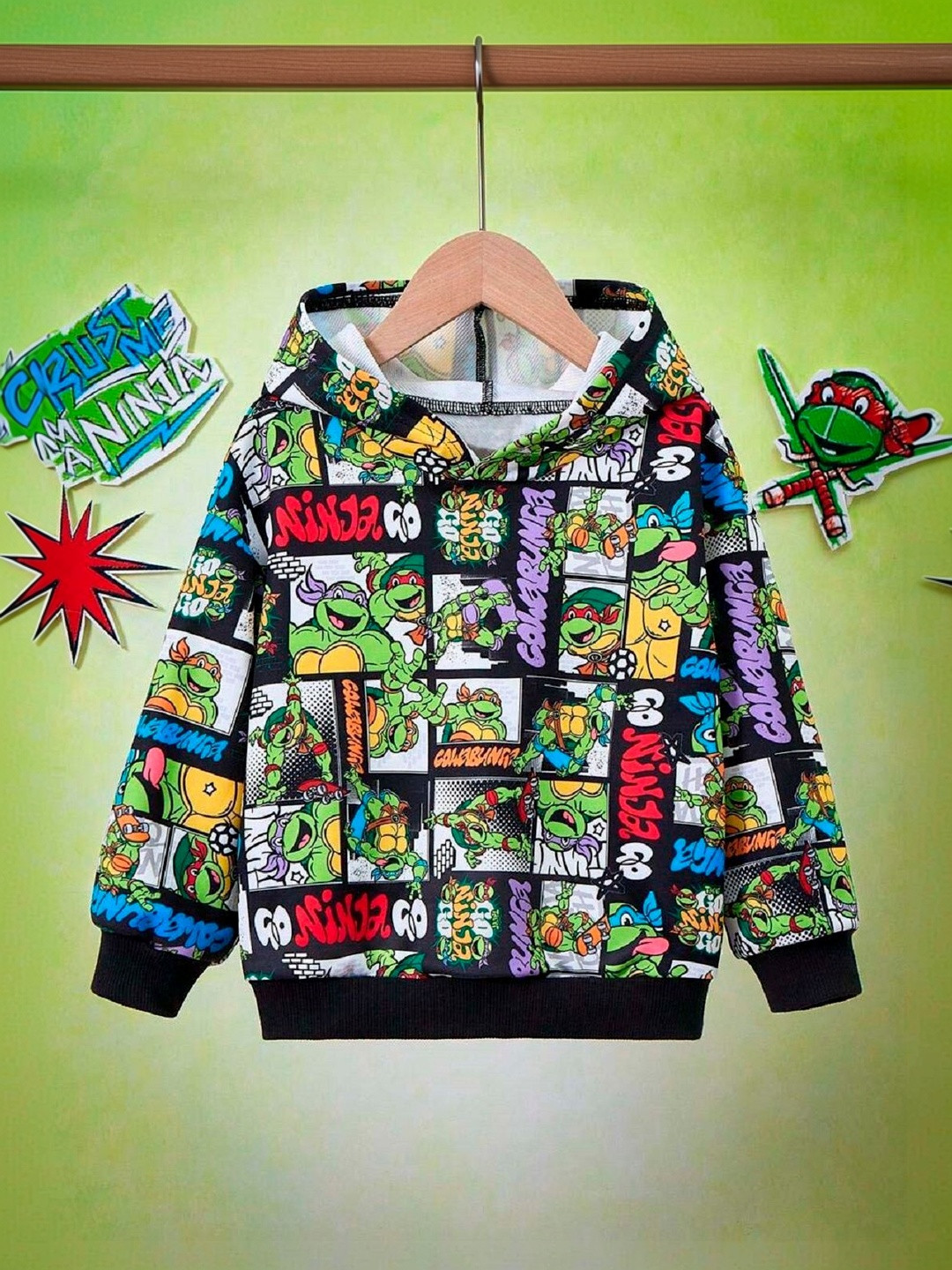 YK Boys Printed Hooded Sweatshirt