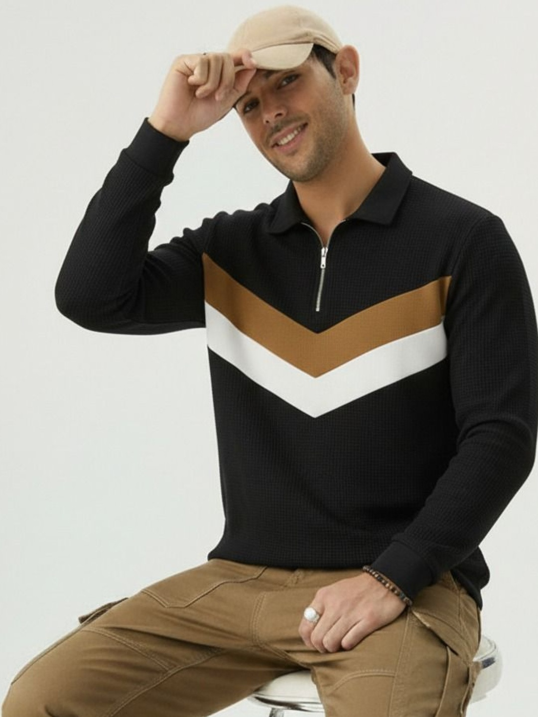Try This Men Colourblocked Polo Collar 1 T-shirt