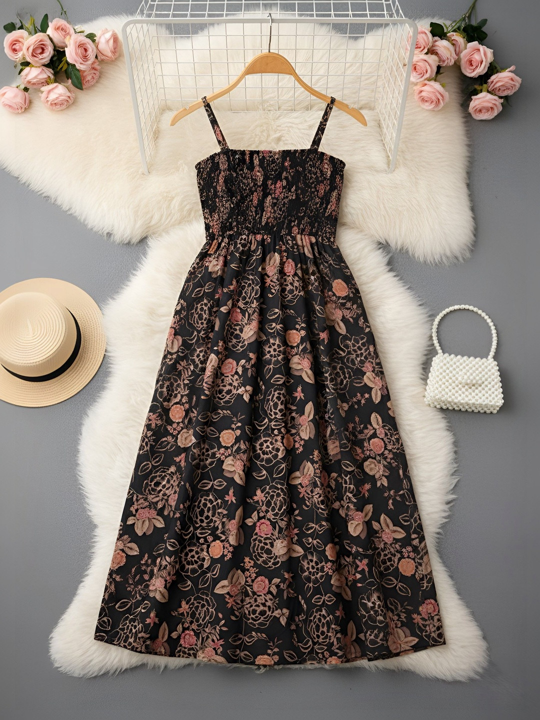 FIXOCRA Crepe A-Line Dress