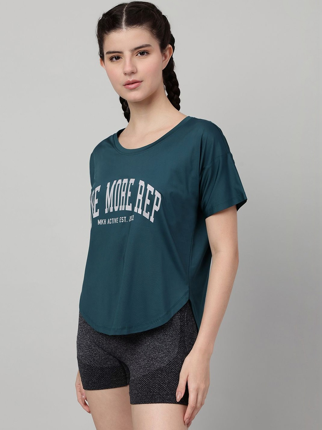 MKH Women Typography Printed Dri-FIT T-shirt