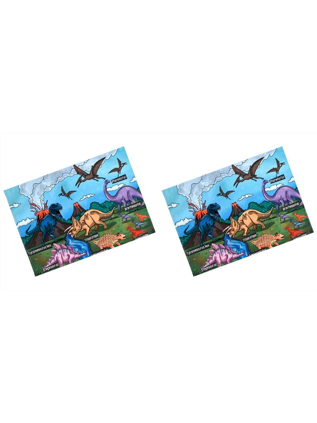 PRAKARTIK 2-Pcs Green & Blue Digital Printed Table Placemats